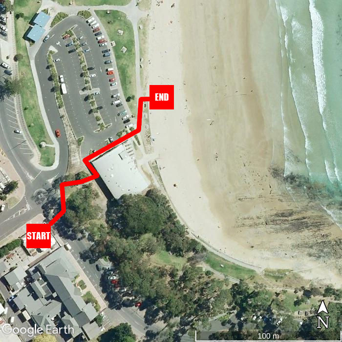 Beach walking map - Lorne Hotel